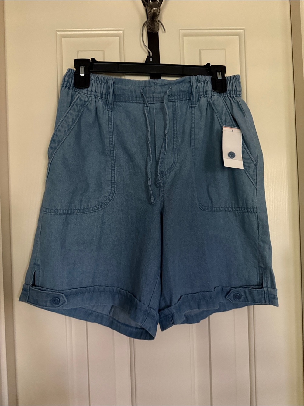 Gloria Vanderbilt Light Blue High-Waist Casual Shorts